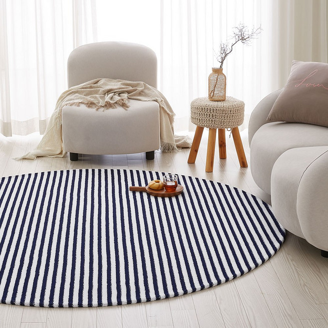 르헤브 마론 극세사 원형 러그