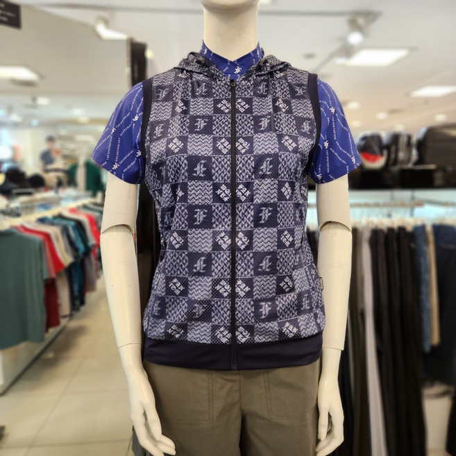 팬텀 [25 NEW] 여성 패턴 메쉬 후드 집업 민소매 티셔츠 221E2TF107