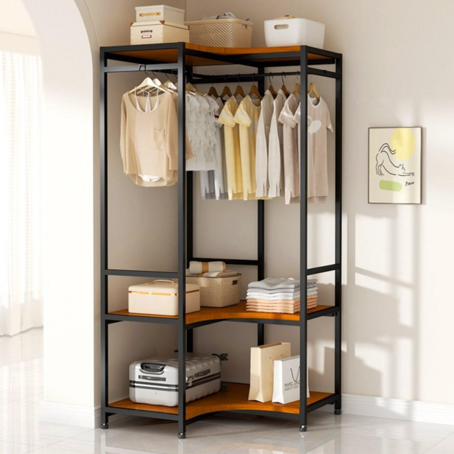 하이피러브 속깊은 확장 튼새맞춤 드레스룸 서랍형 시스템 행거, 블랙(코너형)