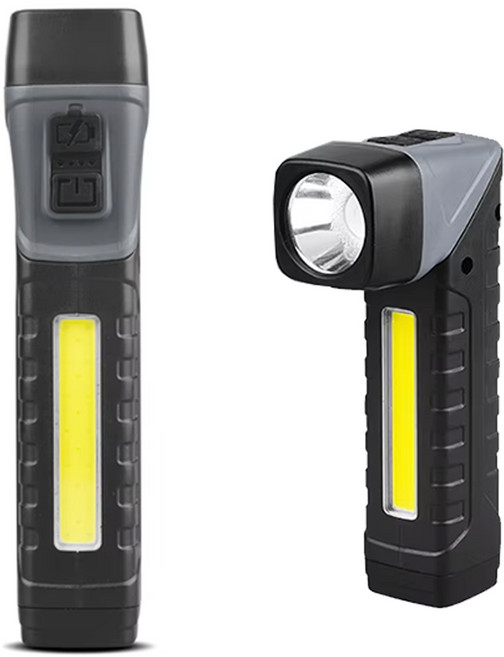 LED 꺽기 손전등 COB 후레쉬 멀티 라이트 자석등 클립등 C타입 5모드, 1개, 블랙