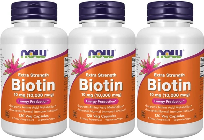 나우푸드 엑스트라 스트렝스 비오틴 베지 캡슐, 120정, 3개 - 쿠팡