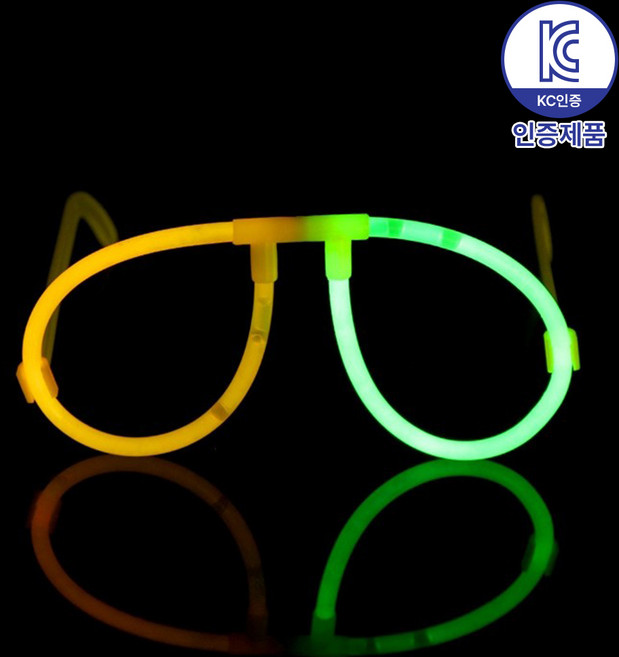 로앤제이 야광봉 야광 소품 스틱 팔찌 클럽 콘서트 축제 할로윈 파티용품, 1개, 둥근안경