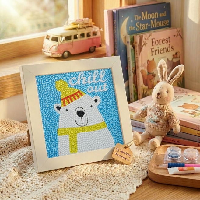 STIX 어린이 보석십자수 액자형 12종 DIY 키트 드릴비즈 만들기 KC인증, 1개, 03.북극곰