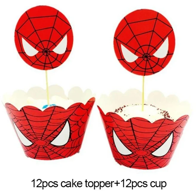 스파이더맨 케이크 장식 파티 용품 어린이 생일 액세서리 베이비 샤워 선물, 01 other, 06 12toppper-18