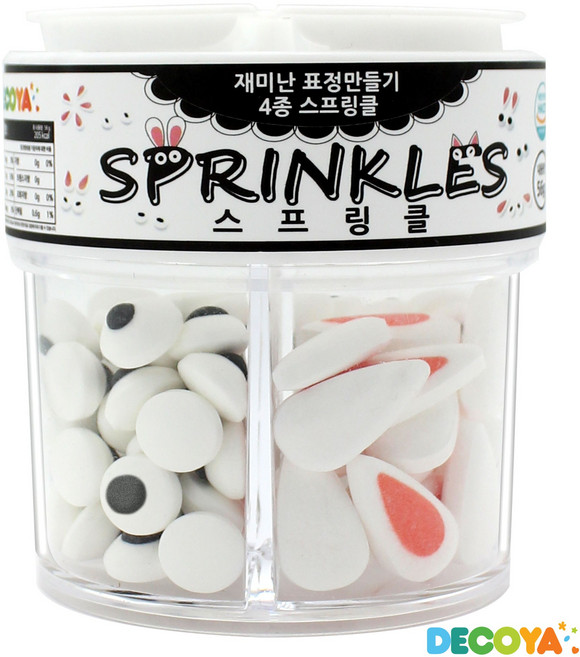 데코야 재미난 표정만들기 4종 스프링클 (스프링클/제과제빵/데코), 1개, 56g