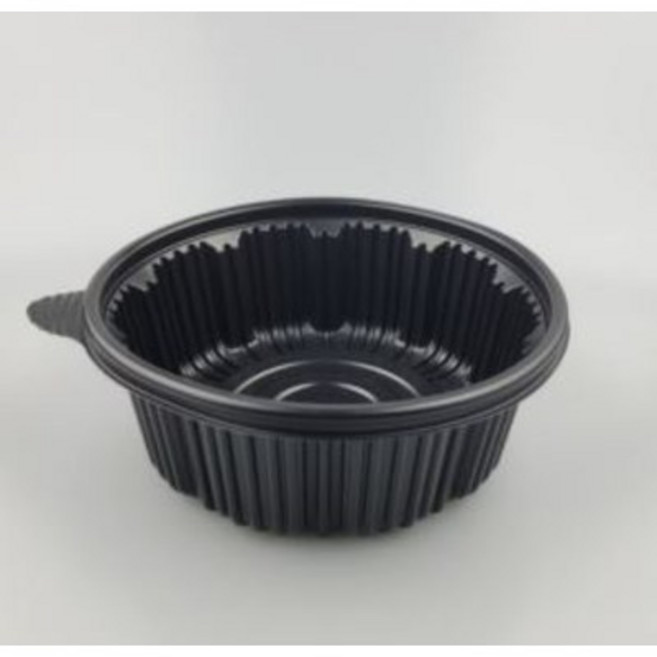 225파이 탕용기 소 검정 200개세트 감자탕 갈비탕 마라탕 포장용기, 1개