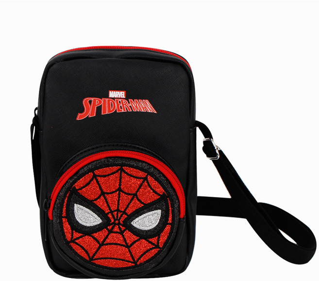 마블 스파이더맨 반짝이 주머니입체 남아 크로스백 아동 핸드폰가방 유아 소풍가방 학생 외출 스마트폰 가방 굿즈