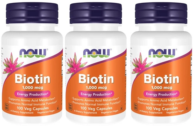 나우푸드 비오틴 1000mcg 에너지 프로덕션 베지 캡슐, 100정, 3개 - 쿠팡