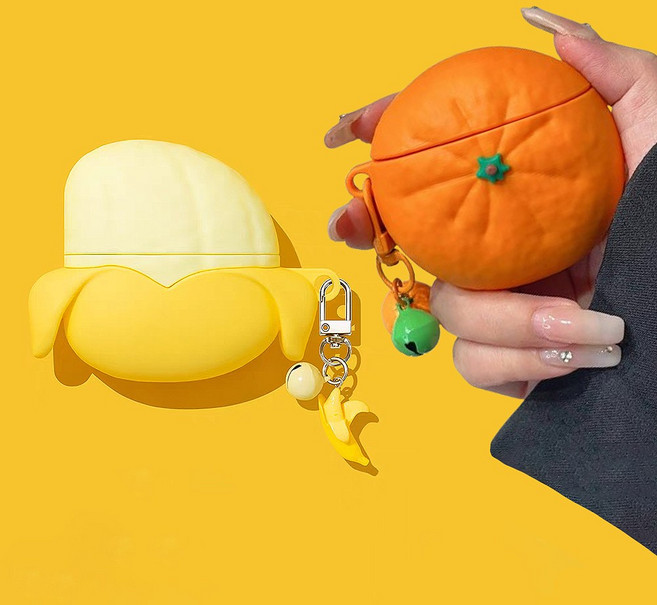 에어팟 4 3 2 1 프로 귤 바나나 실리콘 키링 케이스, 프로2 귤 sap1624, 1개