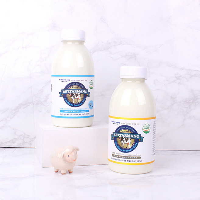 베따르망 요거트 500ml 2개 (가당1+무가당1), 가당+무가당