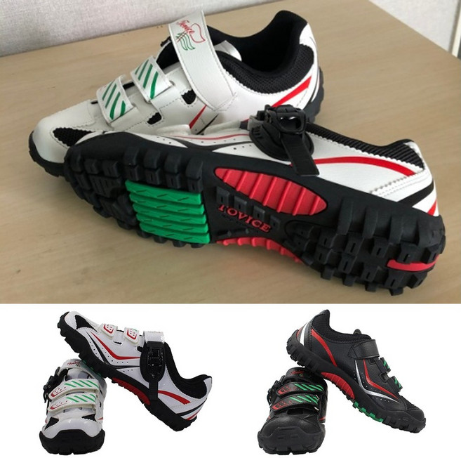 스피닝 자전거 MTB 싸이클 실내자전거 평페달 신발 입문 로드 고급형 남녀공용 싸이클화, 235, 고급형 다이얼(화이트)