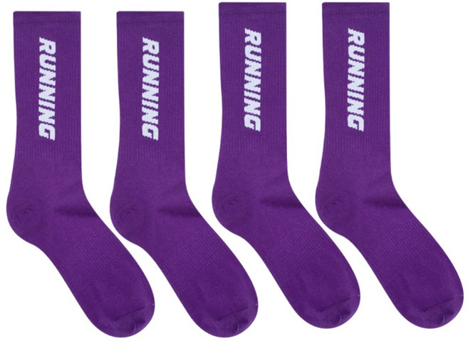 디망 여름 러닝 스포츠 장목 양말, 2개, 러닝퍼플