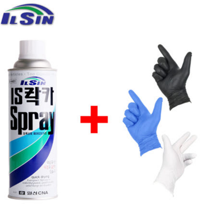일신 락카 스프레이 페인트 낱개 전색상 니트릴 장갑 증정, 1개, 420ml, 금색