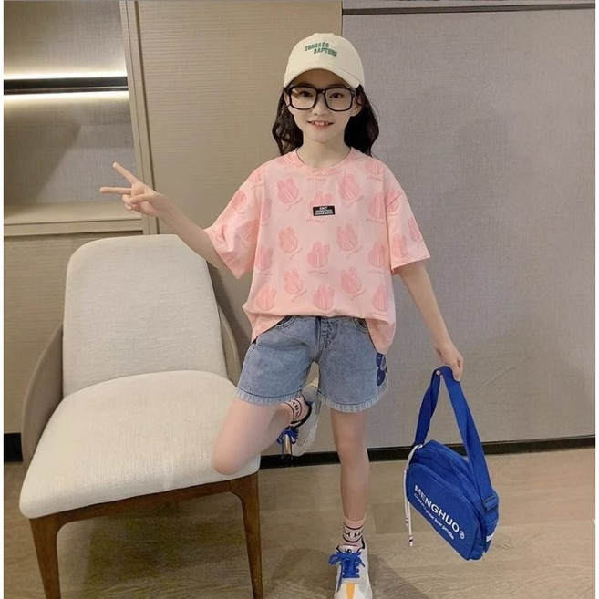 아이짱 여아 남아 아동복 반팔 파스텔 라운드 티셔츠 140~170