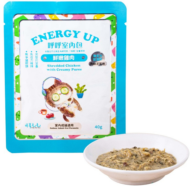 可蒂毛毛 呼呼包 幼貓/成貓主食餐包 40g/80g (24包/箱), 1個, 成貓-鮮嫩雞肉40g *24包