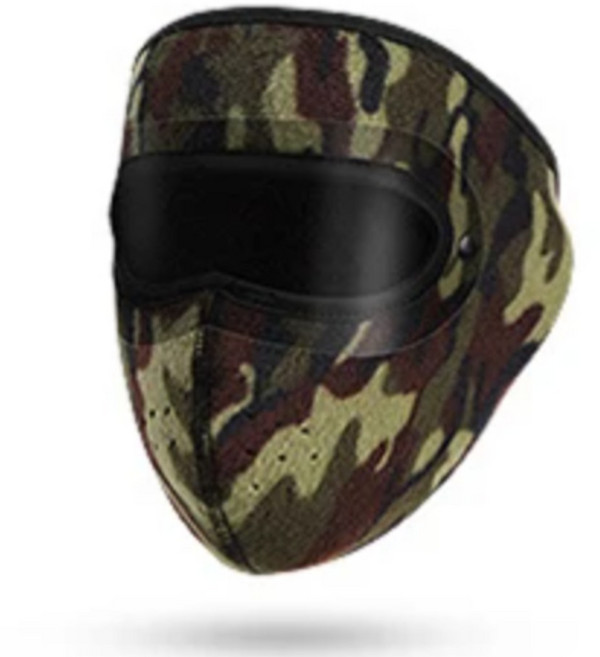 광휘몰 풀페이스 방한 고글 마스크 기모 얼굴 군인 겨울 투명창 스키 자전거 방풍 배달 퀵, 1개, 카모