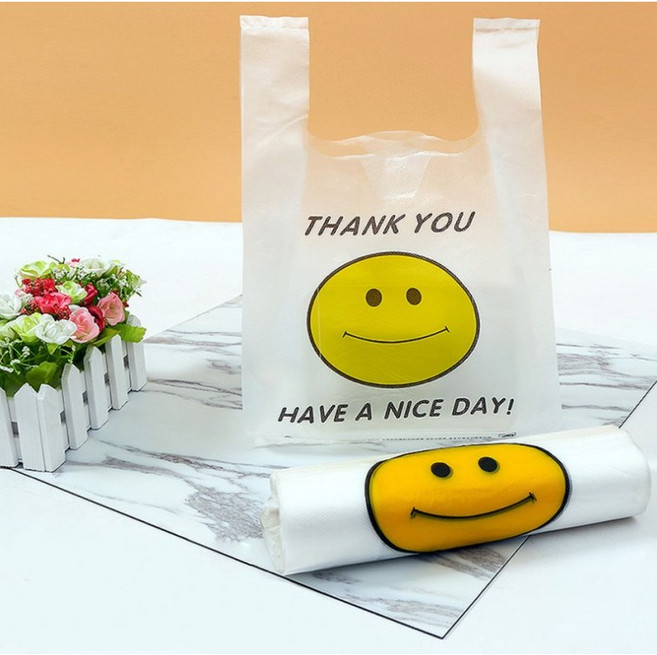 플래그잇 스마일 비닐봉투 100매, 1세트, 20*34CM