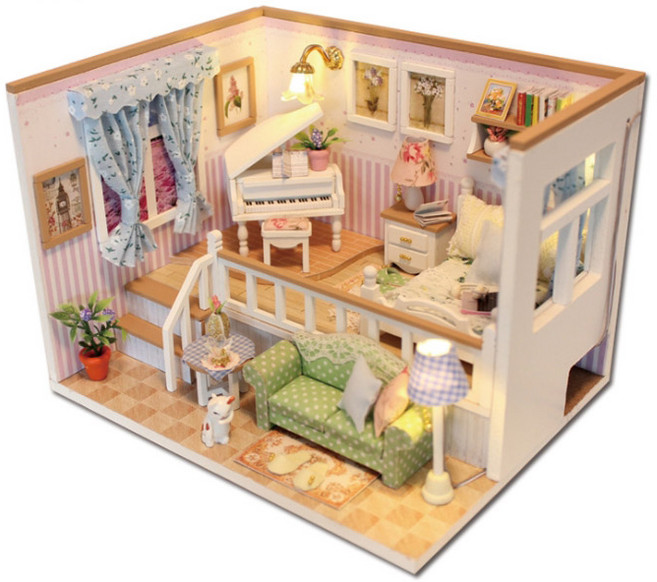 꼬미딜 DIY 미니어처하우스 소형 40 너를 만나서 + 제작도구, 혼합색상, 1세트