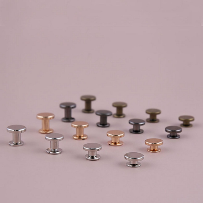 짱패브릭 (1개) 나사형 평면리벳 가죽공예 솔트레지, 실버, 1개