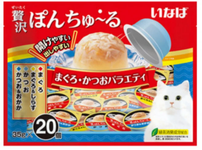 [겟플렉스]이나바 제이타크 퐁츄르 버라이어티팩 고양이간식, 혼합맛(참치/가다랑어), 700g, 3개 - 쿠팡