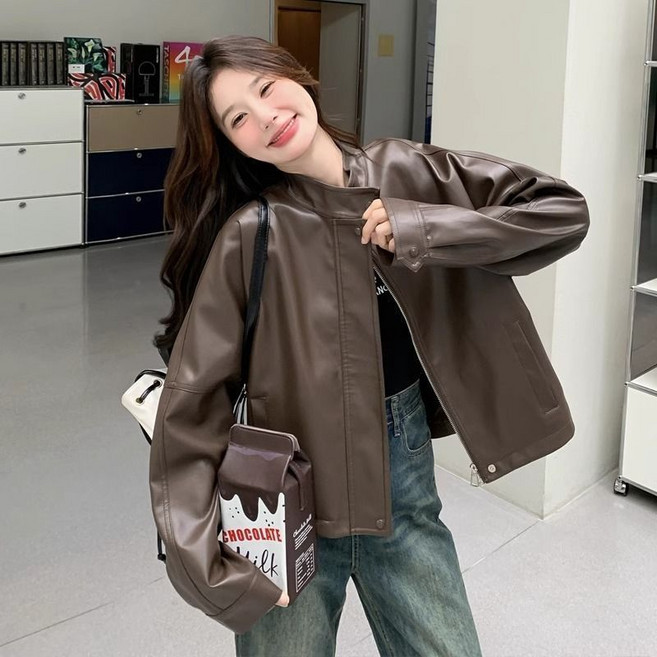 美拉德小皮衣外套 春秋新款高級感機車服夾克