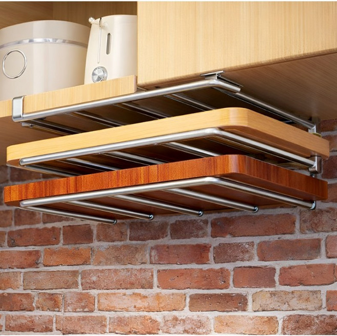 굿디아 무타공 올 스테인레스 위생 건조 도마거치대, 1개, 실버