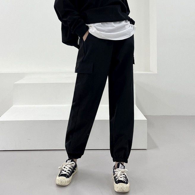 쏘옷 여성용 윈터 기모 바스락 카고 트레이닝 조거팬츠