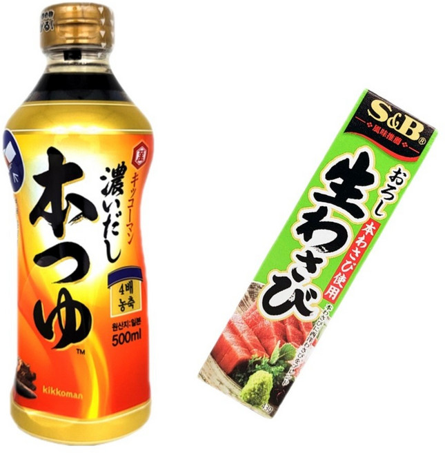 기꼬만 혼쯔유 코이다시 500ml + 에스비 생와사비 43g, 1세트