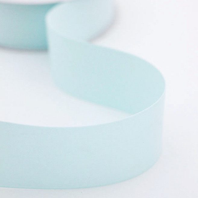 리본빌 순무광 양면 공단 9M롤 DIY 포장리본 무광양면, 40mm, 아이스블루