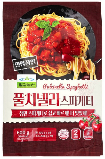 칠갑농산 풀치넬라 스파게티, 600g, 4개