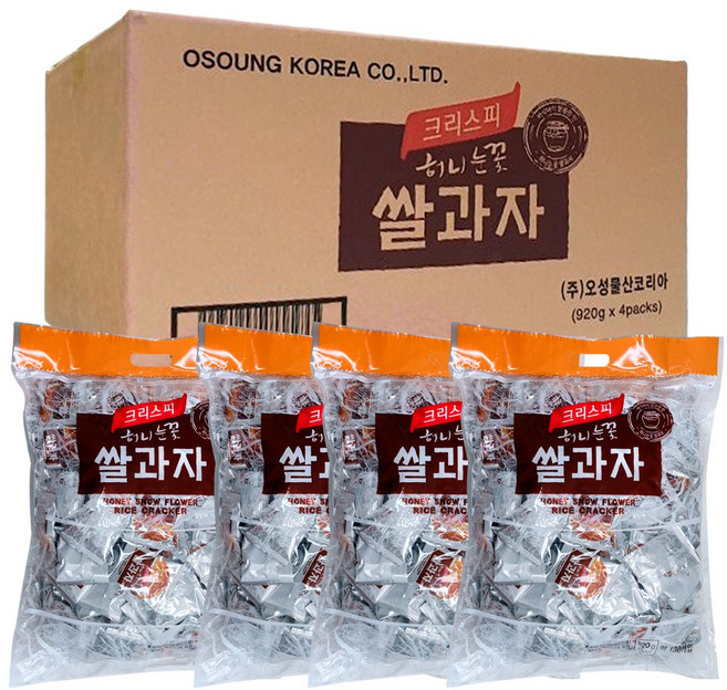 크리스피 허니 눈꽃 쌀과자, 920g, 4개