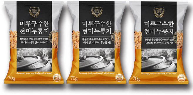 미루구수한누룽지 현미누룽지, 70g, 3개