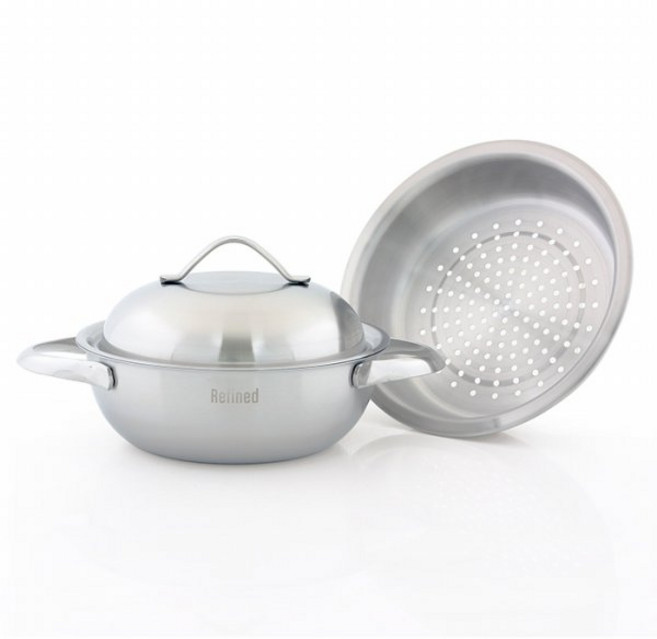 퀸센스 국산 리파인드 가스 IH 인덕션 겸용 스텐 찜냄비 20cm, 리파인드 찜냄비 20cm, 1개