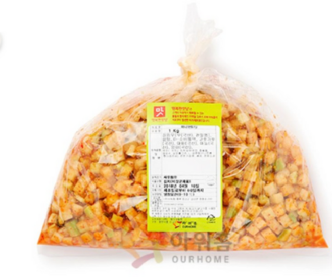 아워홈 미니깍두기, 3개, 1kg