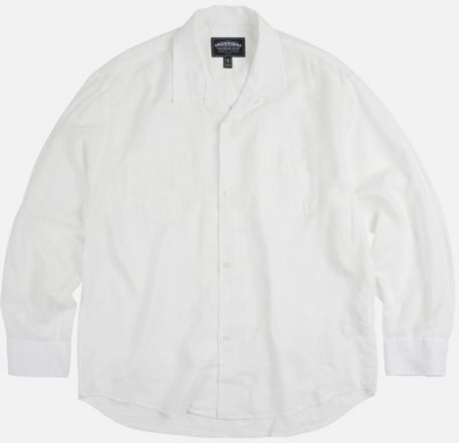 프리즘웍스 TENCEL LINEN OPEN COLLAR SHIRT IVORY