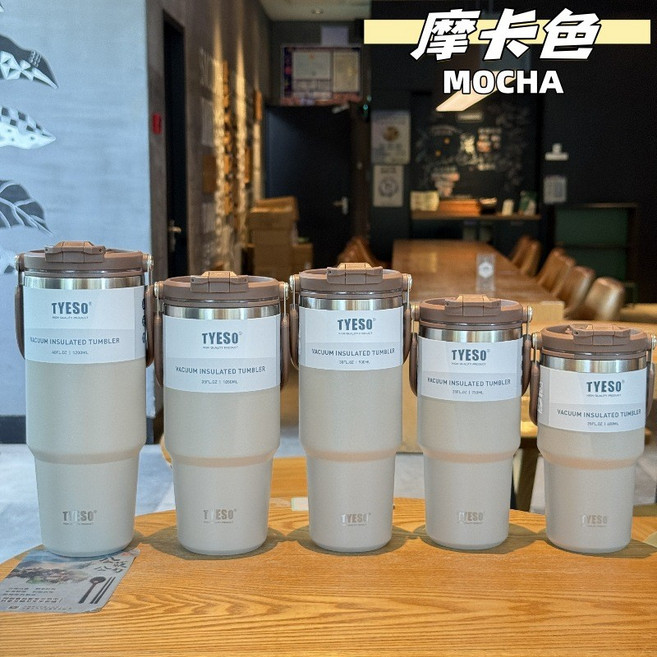 TYESO 泰碩 保溫杯 咖啡杯 冰霸杯, C款摩卡色,600ML, 1個