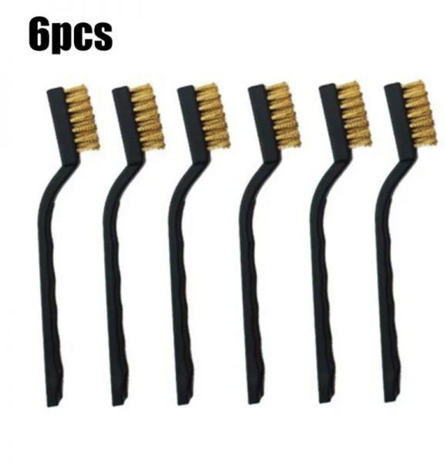 미니 금속 녹 제거 브러시 황동 청소 연마 브러시 도구 홈 키트 와이어 6 개/세트, 01 6pcs