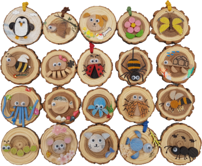 (국산) 나무와곤충 20종세트 동물 꽃 곤충 물고기 (원목) 만들기세트 DIY