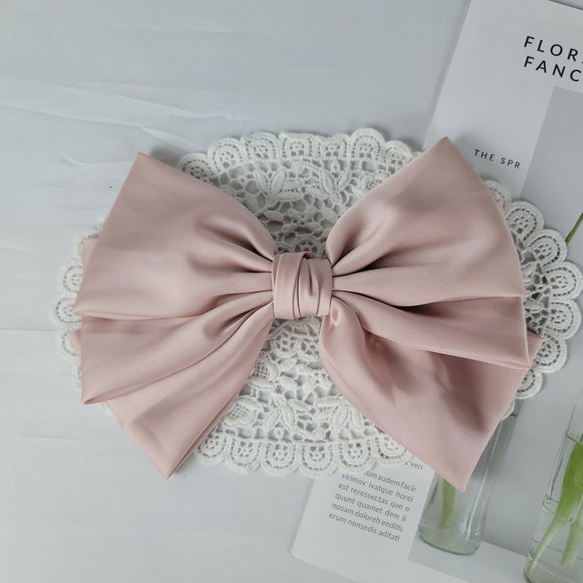 9color 빅사이즈 왕리본핀 새틴 공단 삼단 김나영 헤어핀 윤승아 연에인 공주