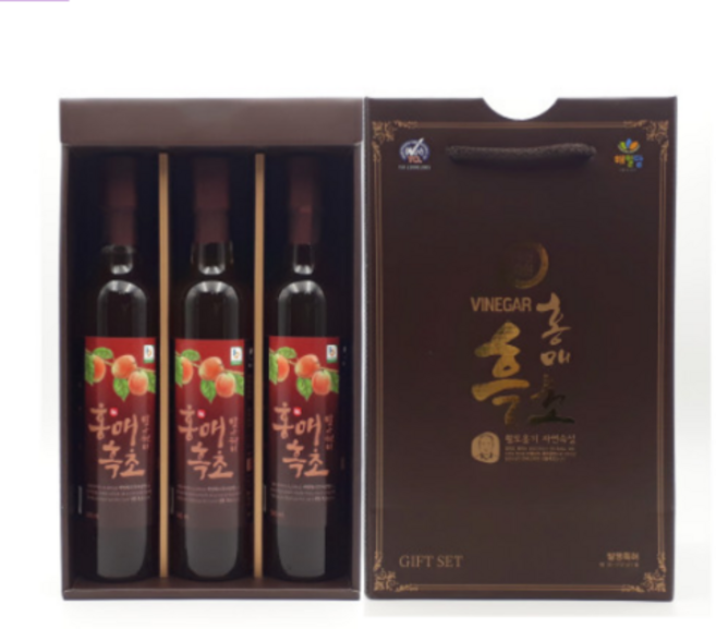 해밀담 발아현미 홍매흑초 선물세트 375ml x 3병