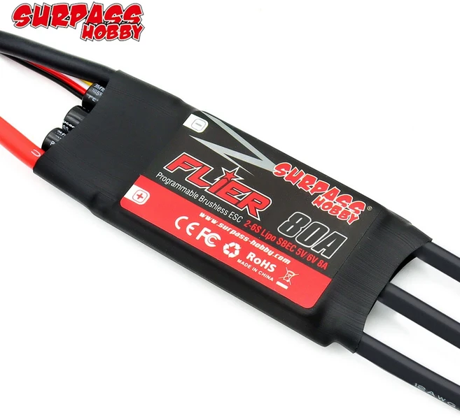 Surpass Hobby C4240/ C4260 V2 아웃러너 브러시리스 모터 플라이어 60A/80A 2-6S RC 고정 날개 Aircraf용, 03 Flier 80A ESC