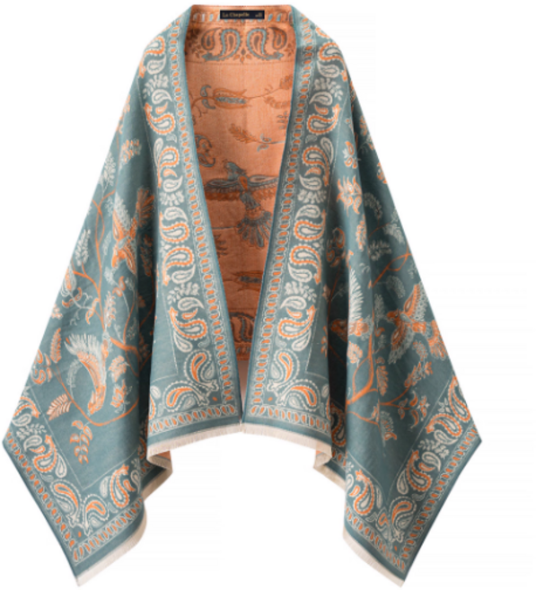 La Chapelle 어깨 숄 망토 가디건 에스닉 스카프 여행판초 몽골여행