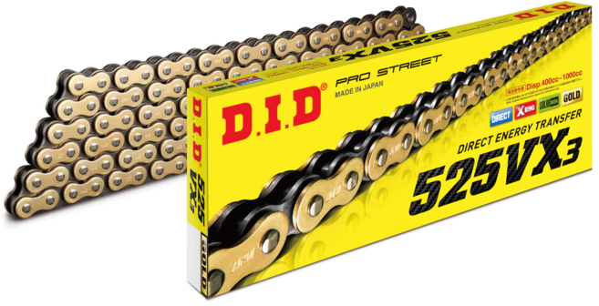 DID YZF-R6/R7 체인 - 525VX3 120L 골드/블랙, 1개