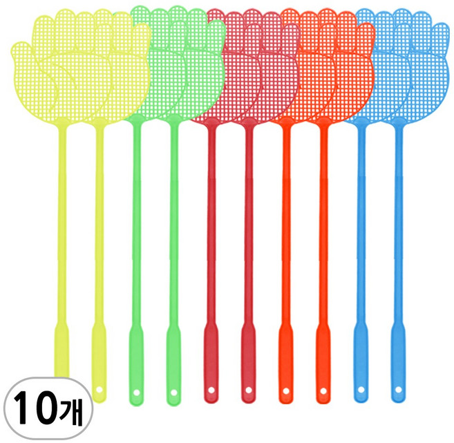 플라스틱 파리채 A타입 10P 모기채 모기 각종곤충 바퀴벌레 해충퇴치기 벌레퇴치 캠핑용품, 플라스틱 파리채 A타입 중형-혼합 10P