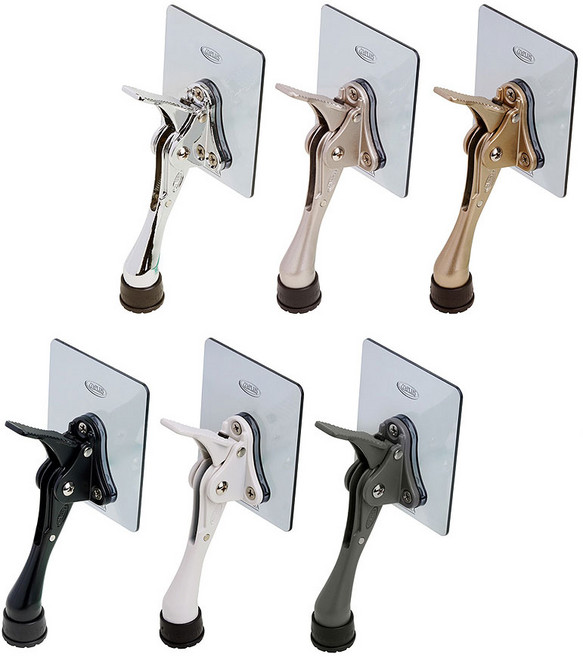 PUREGO 무타공 원터치 도어스토퍼 현관 말발굽 문닫힘방지 국내생산, 대형, 골드