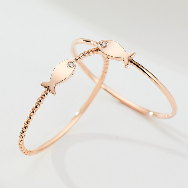 준주얼리 14K 18K 럭키 피쉬 반지 LFBDR634/LFBDR635 모녀반지 행운반지 데일리 심플 화이트 큐빅 핑크골드 옐로우골드 물고기반지 [2종택1]