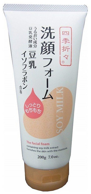 四季折々 豆乳美肌水潤洗面乳, 1個, 熊野豆乳美肌水潤洗面乳200g