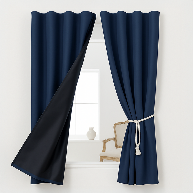 히즈엔 완전 빛차단 무타공 초스피드 붙이는 암막커튼