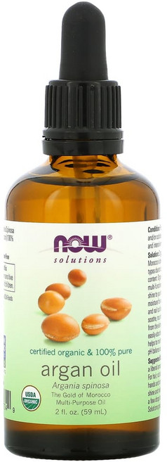 나우푸드 Solutions 인증 및 순도 100% 아르간오일 59ml(2fl oz), 59ml, 1개