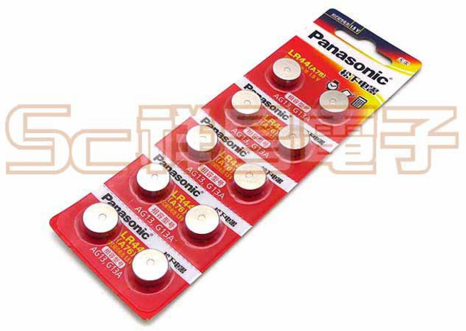 Panasonic 鈕扣電池 LR41(192) LR44(A76) LR1130(189) AG3 G3A AG10 G10A AG13 G13A 1.5V, 1個, LR44 (A76) (2顆)